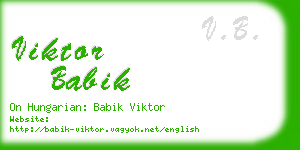 viktor babik business card